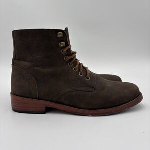 Nisolo All-Weather Amalia Lace Up Leather Boots Brown Women's Size 9